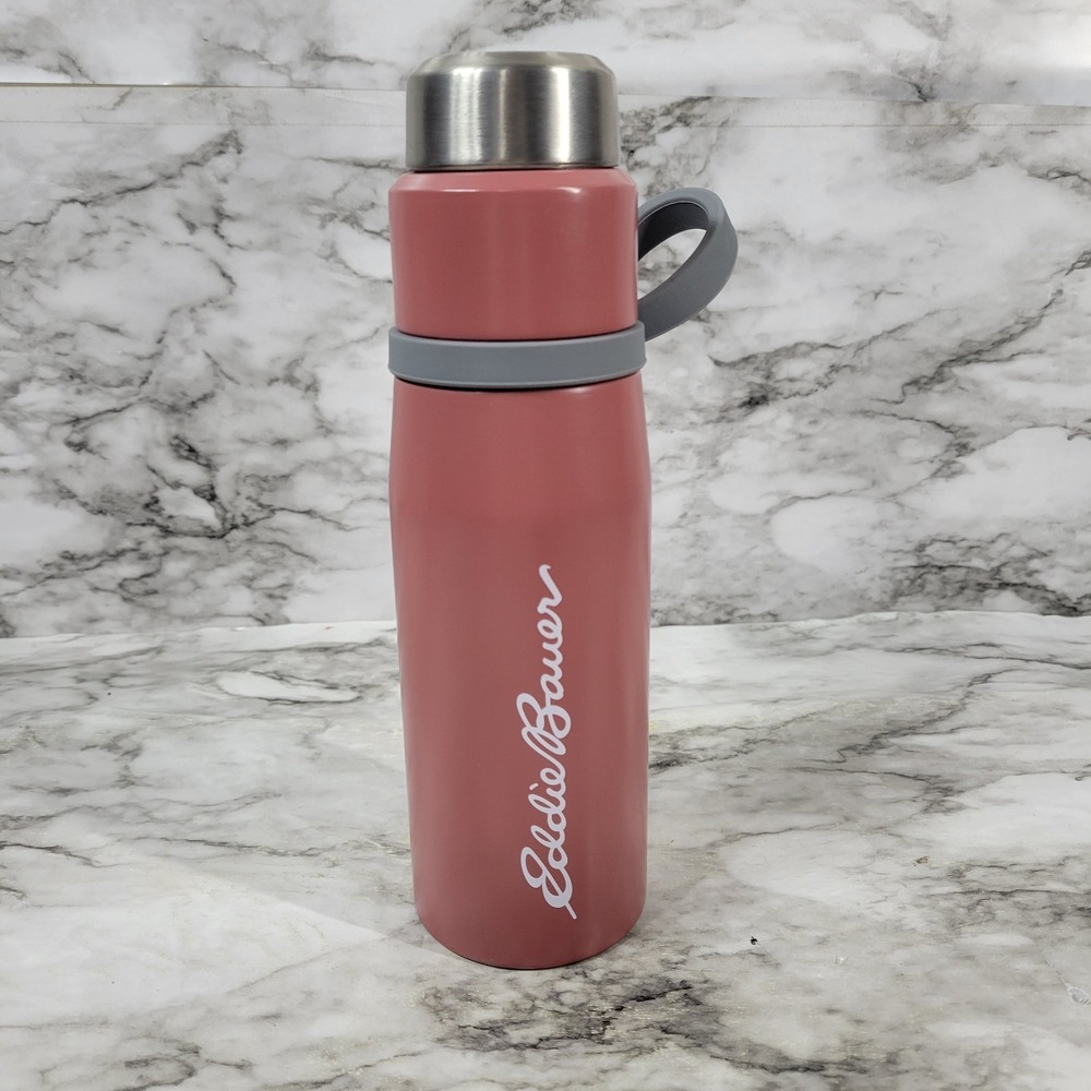 Eddie Bauer 16oz Double Wall Vacuum Insulated Bottle With Silicone Hanger Pink